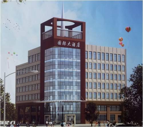 遼寧國際大酒店1萬2千平方米外墻液態理石漆工程